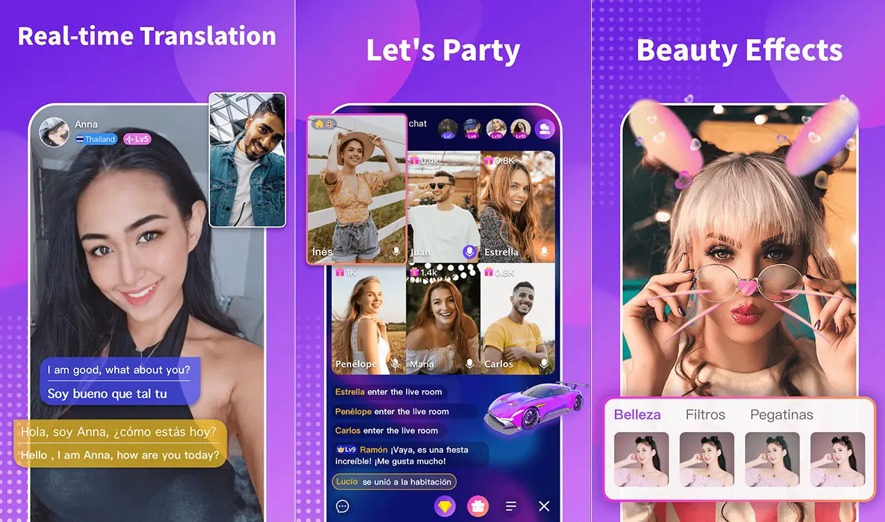 Chamet Live app interface showcasing video call feature